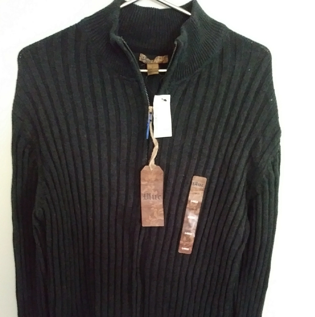 Blue Pronto Uomo Zip Up Sweater Brand New